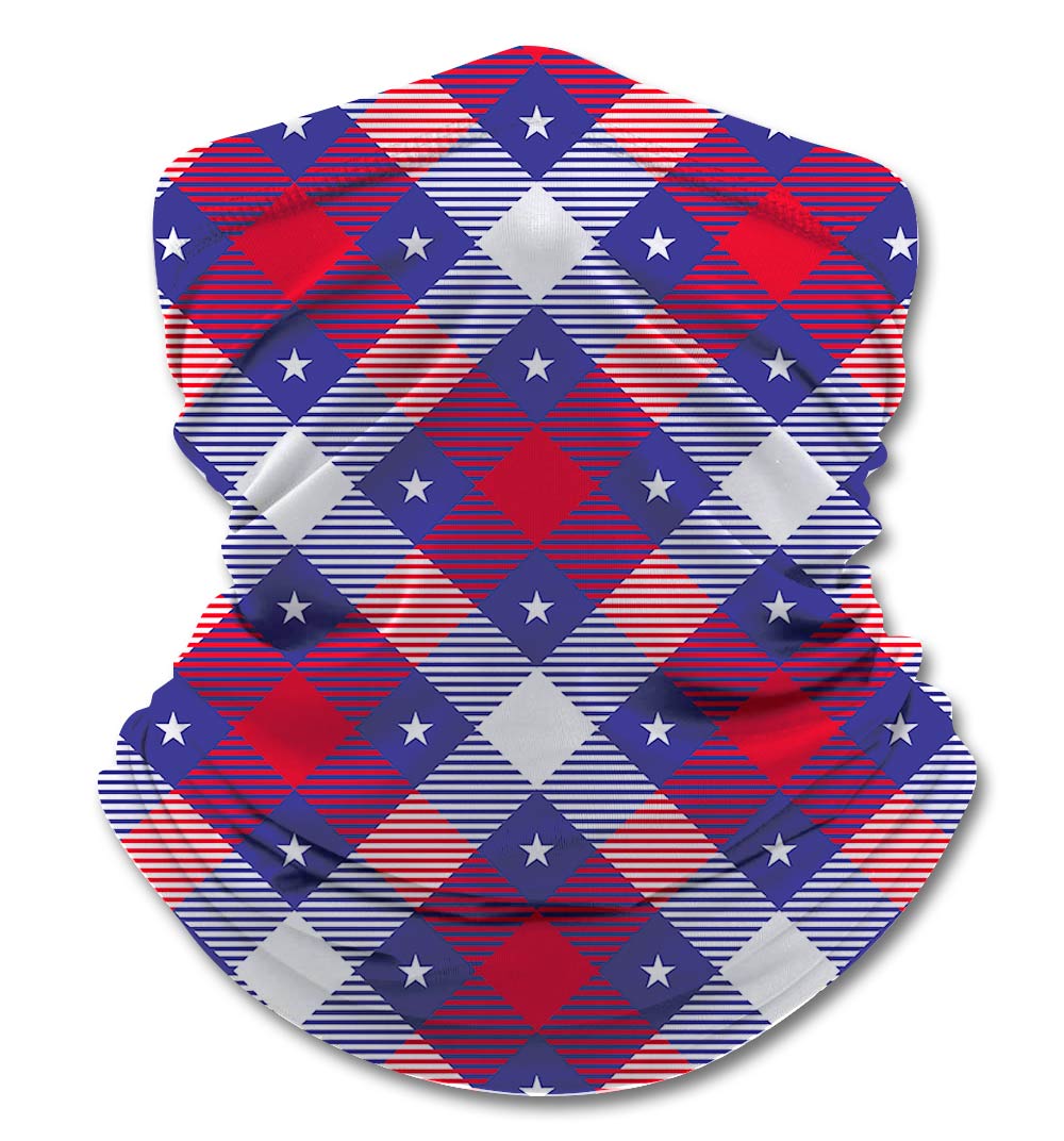 Patriotic American Plaid Gaiter
