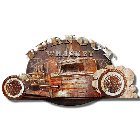3-d Hot Rod Metal Sign 47in X 31in