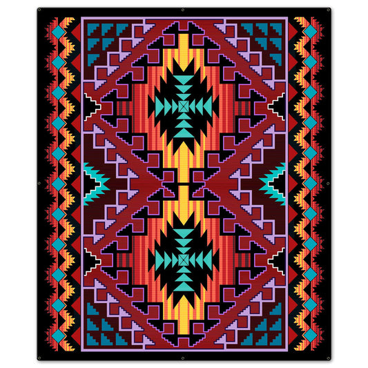 Indian Red Blanket Look 40 x 48 Custom Shape