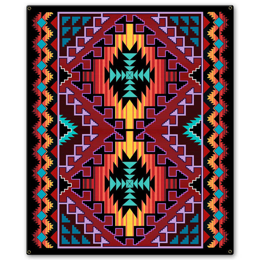 Indian Red Blanket Look 20 x 24 Custom Shape