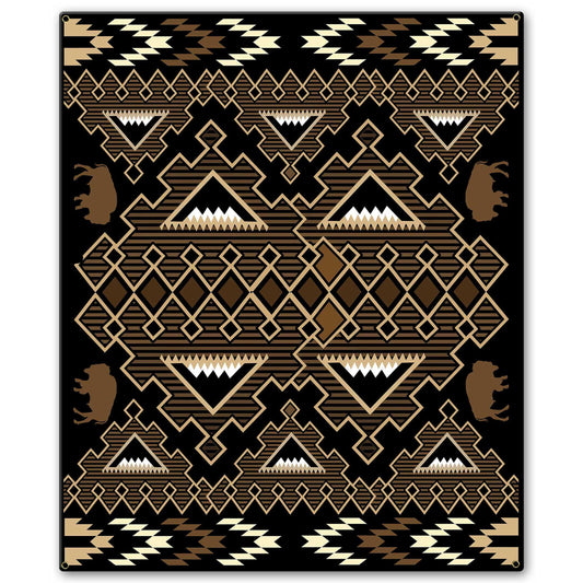 Brown Buffalo Blanket Look 20 x 24 Custom Shape