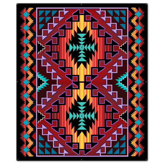Indian Red Blanket Look 30 x 36 Custom Shape