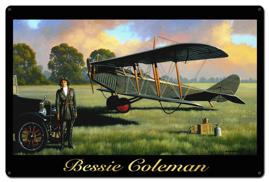 Bessie Coleman 36 X 24 vintage metal sign