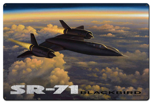 SR-71 Blackbird 36 X 24 vintage metal sign