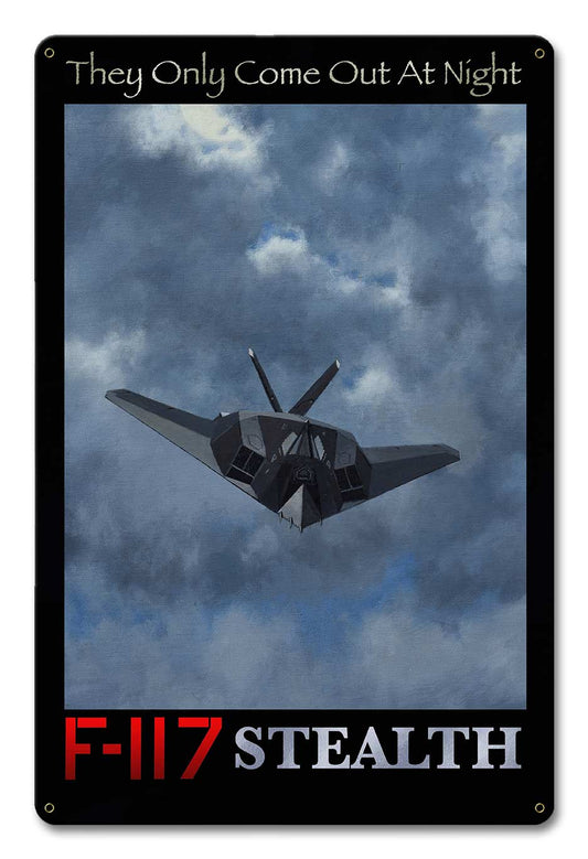 F-117 Stealth 12 X 18 vintage metal sign
