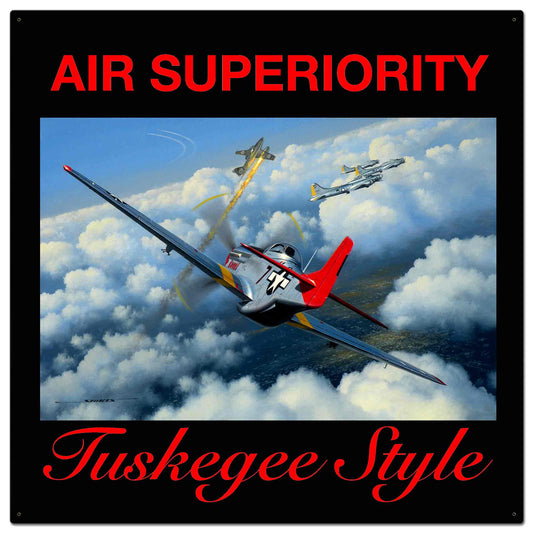 Tuskegee Style 36 X 36 vintage metal sign