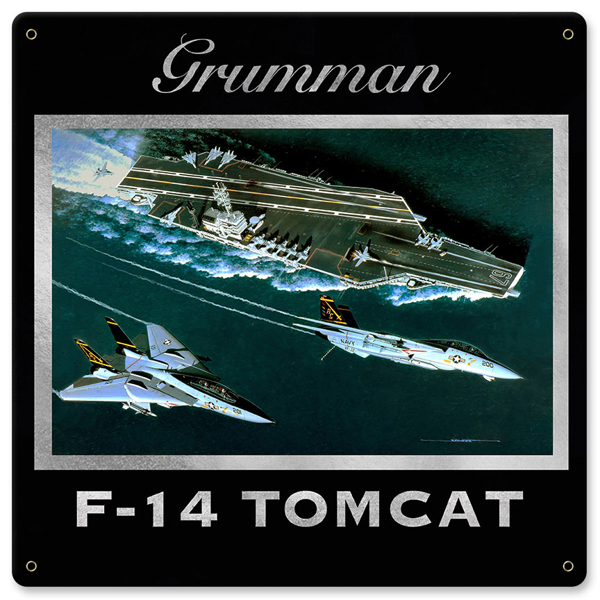 F-14 Grumman 12 X 12 vintage metal sign
