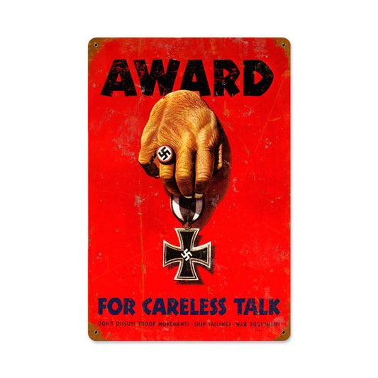 Careless Award Vintage Sign