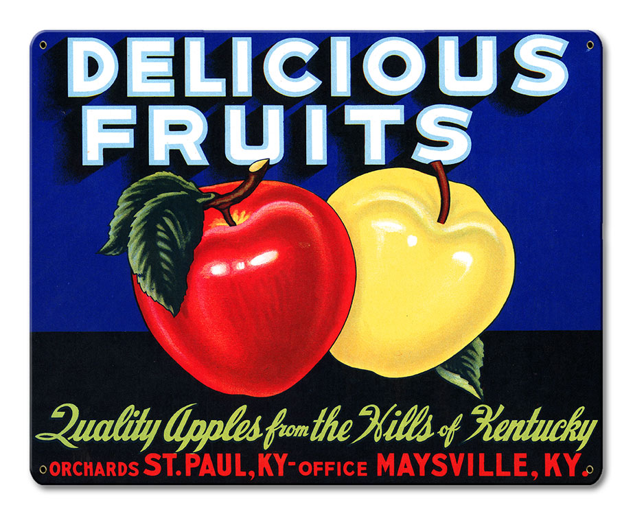 Delicious Fruits Quality Apples Vintage Metal Sign