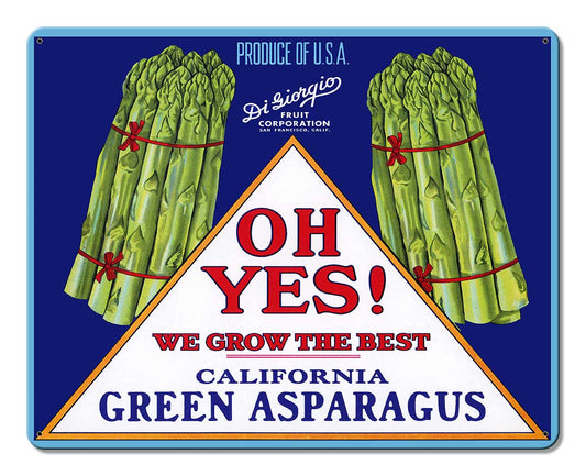 Oh Yes Asparagus Vintage Metal Sign
