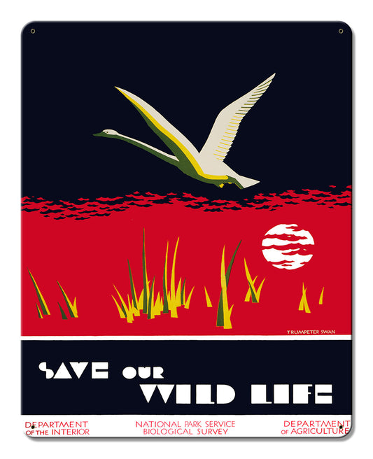 Save Our Wild Life Vintage Metal Sign
