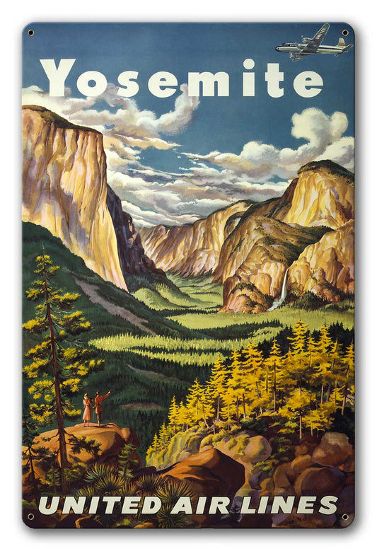 Yosemite By Airliner Vintage Metal Sign