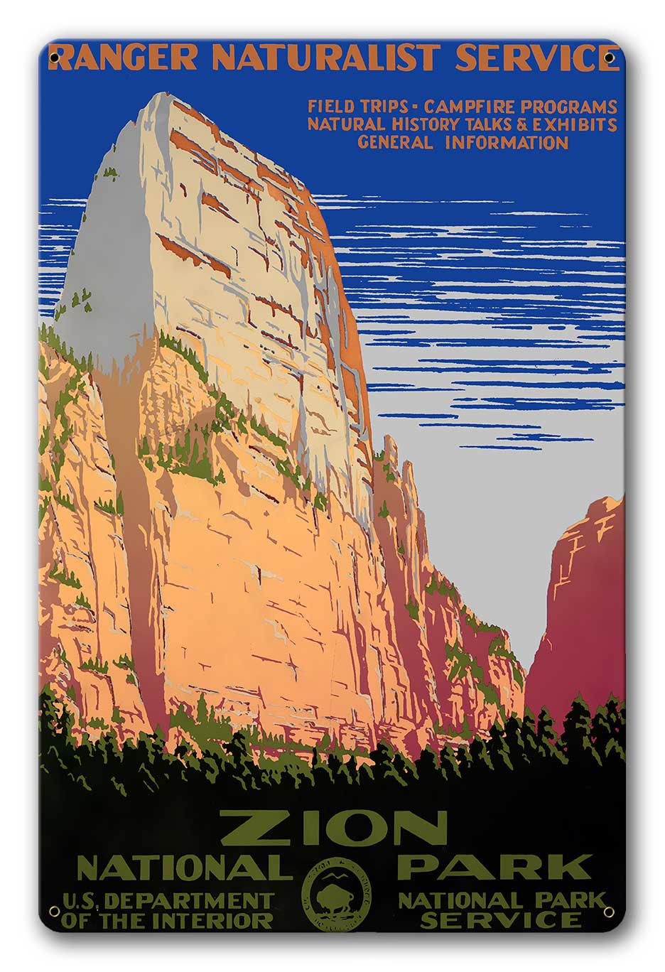 Zion National Park Vintage Metal Sign