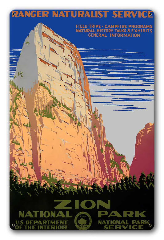 Zion National Park Vintage Metal Sign