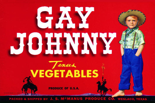 Gay Johnny Vegetables Vintage Metal Sign