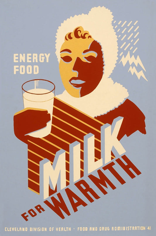 Milk For Warmth Vintage Metal Sign