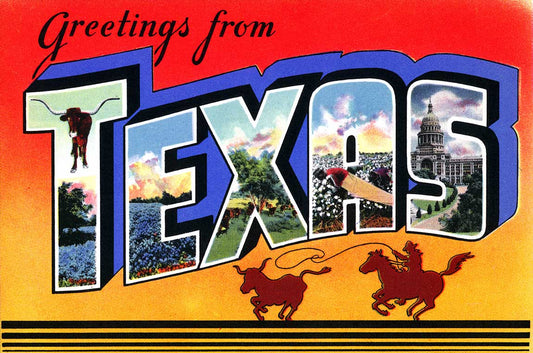 Greetings From Texas Vintage Metal Sign