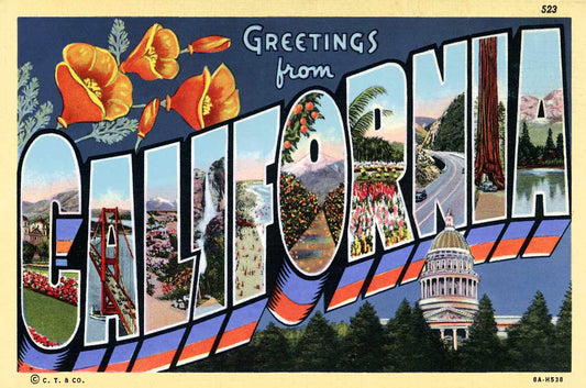 Greetings From California Vintage Metal Sign
