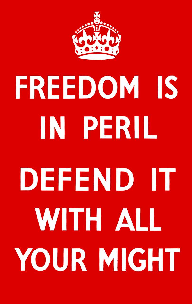 Freedom Is In Peril Vintage Metal Sign