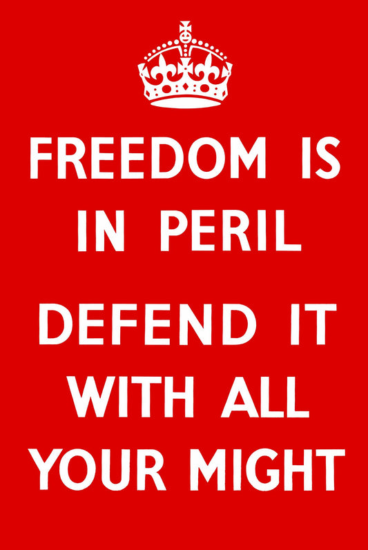 Freedom Is In Peril Vintage Metal Sign