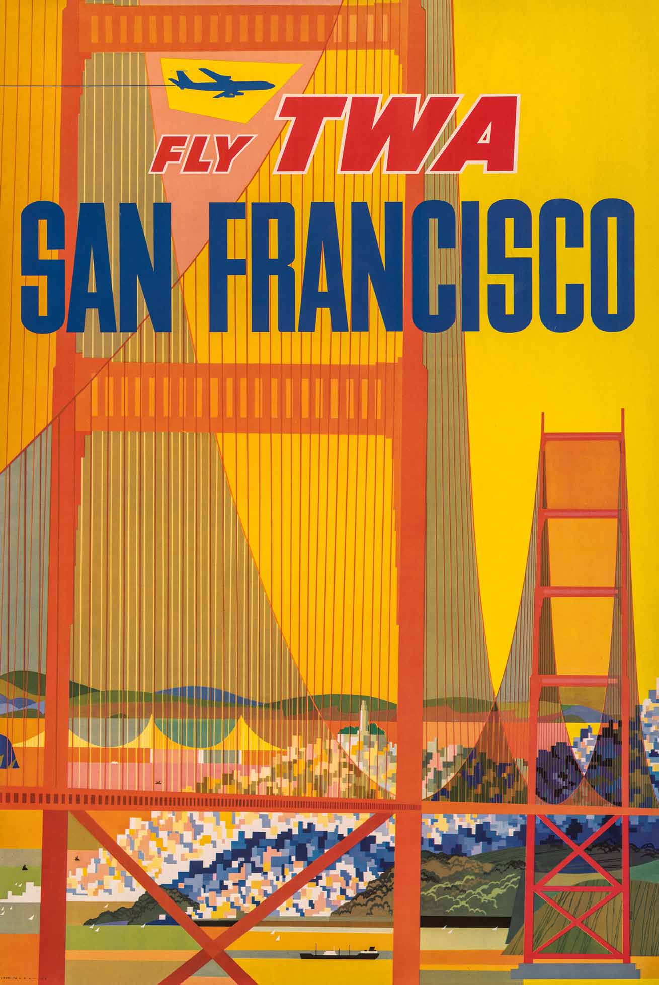 San Francisco Fly Twa Vintage Metal Sign