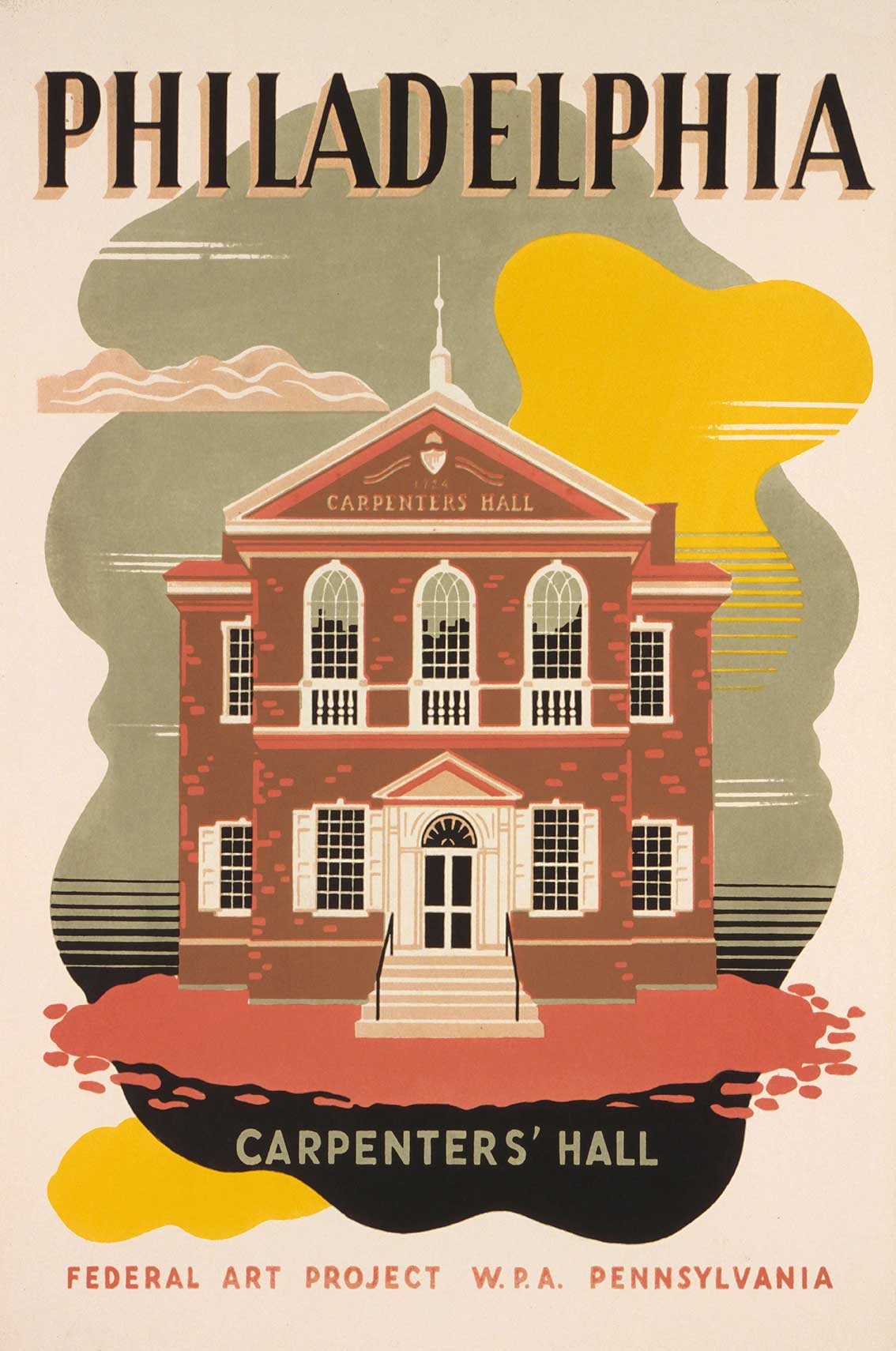 Philadelphia Carpenters Hall Vintage Metal Sign