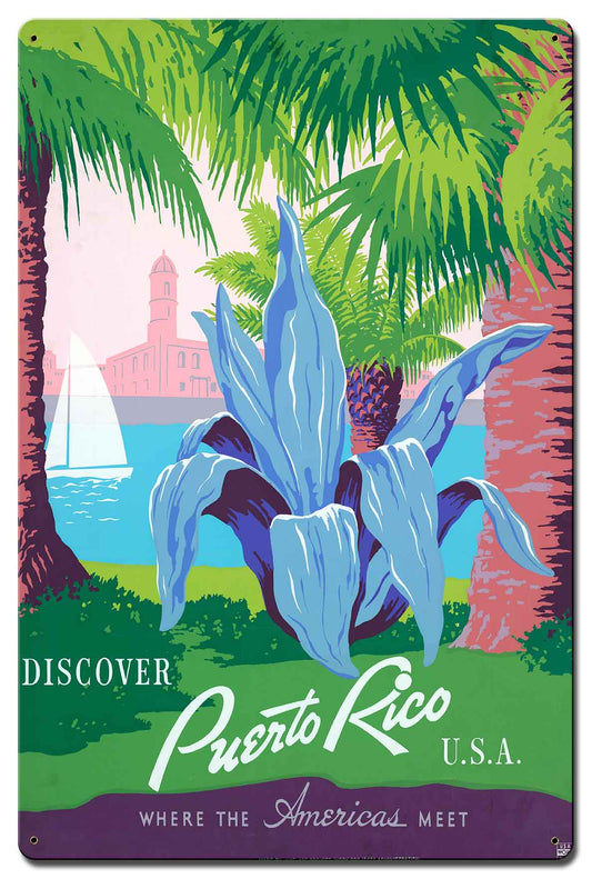 Discover Puerto Rico 2 16 X 24 vintage metal sign