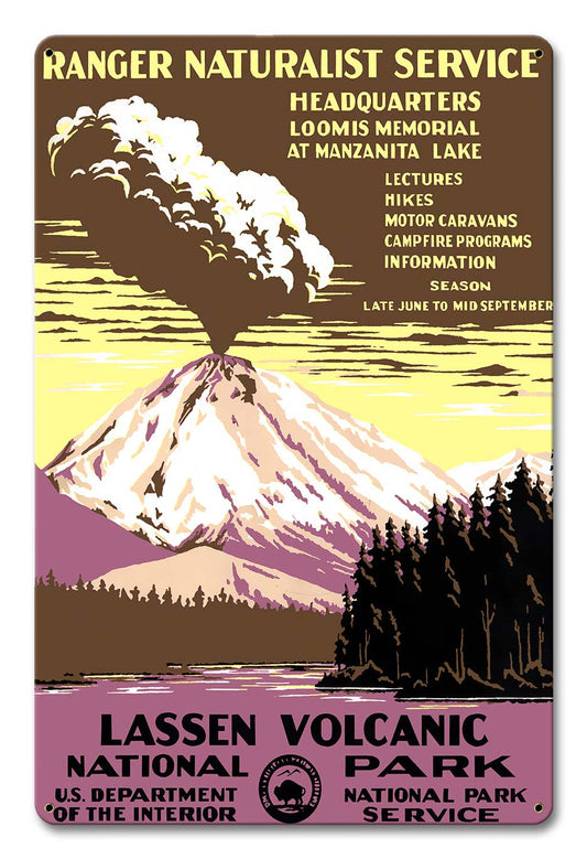 Lassen Volcanic Park 12 X 18 vintage metal sign