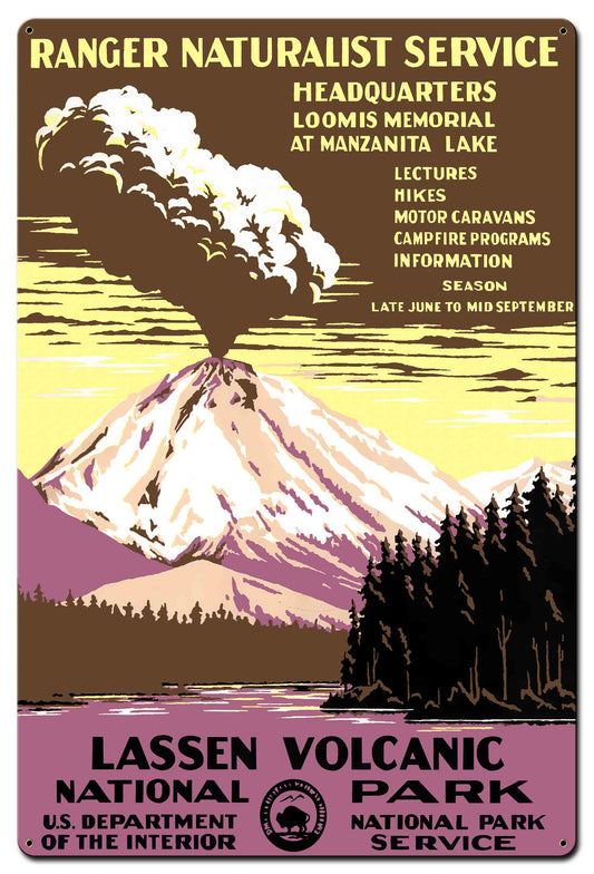 Lassen Volcanic Park 24 X 36 vintage metal sign