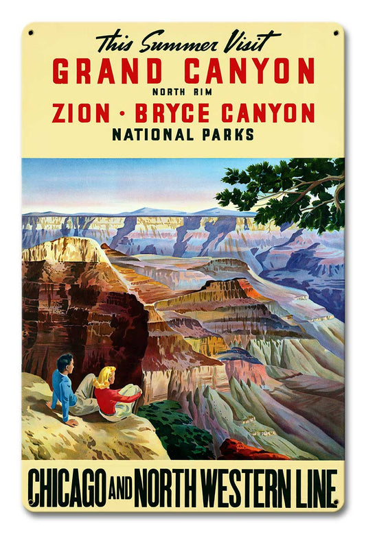 Visit Grand Canyon Zion Bryce 12 X 18 vintage metal sign