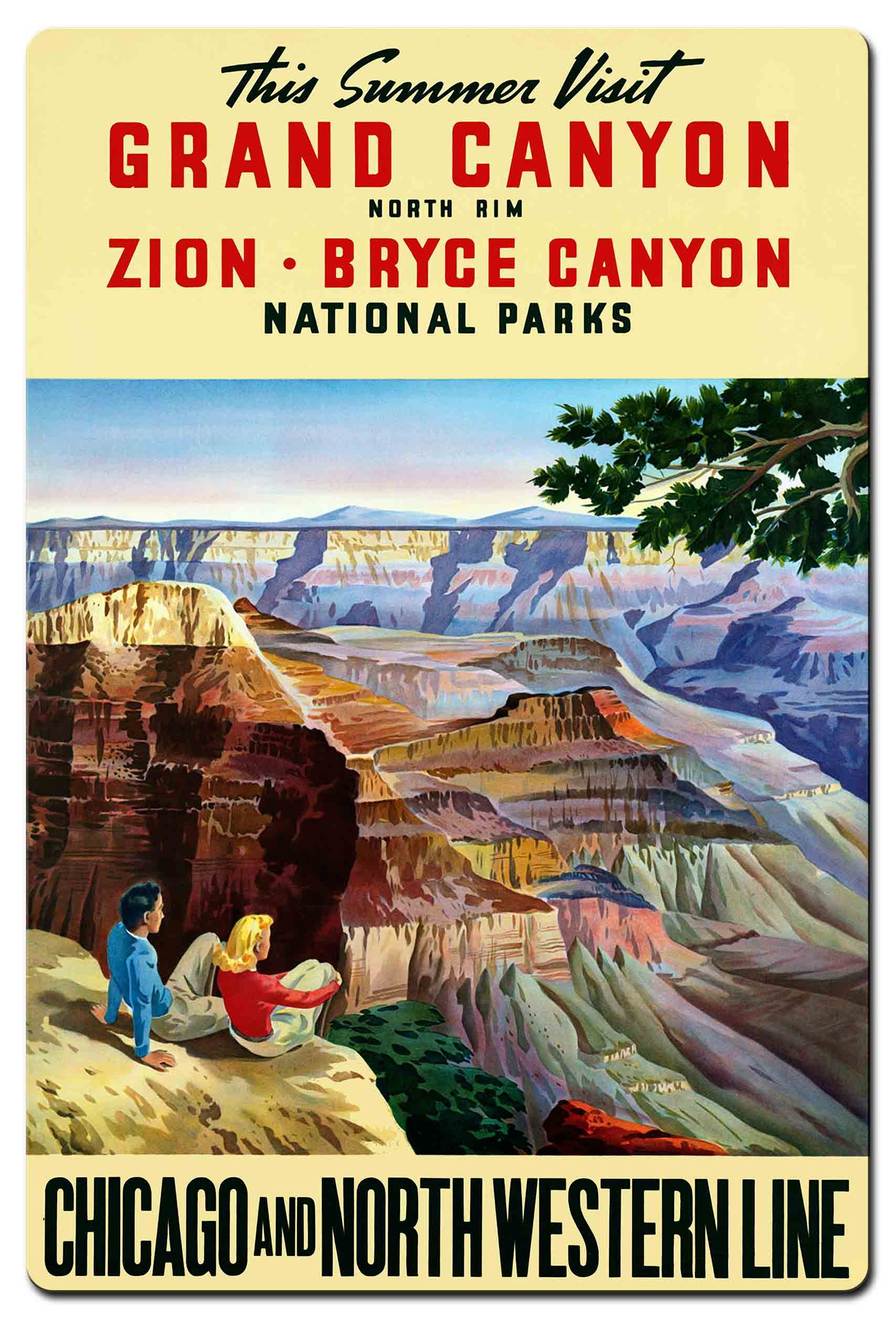 Visit Grand Canyon Zion Bryce 24 X 36 vintage metal sign