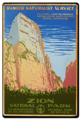 Zion National Park Vintage Sign