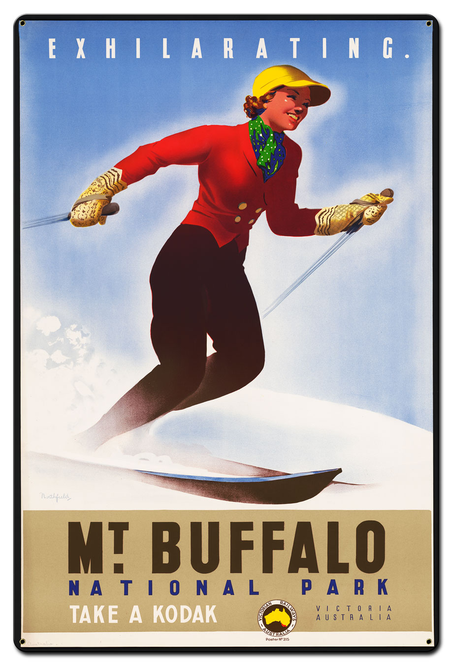 Mt Buffalo Skiing Vintage Sign