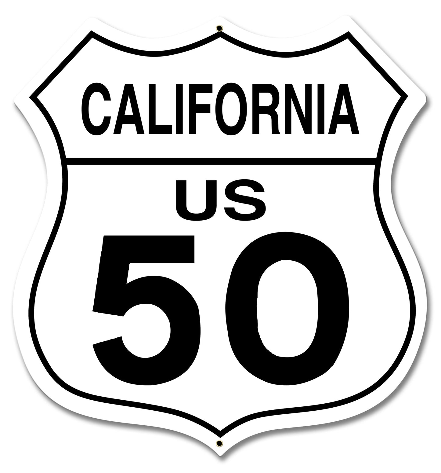 RT 50 California Road sign 27 X 29 vintage metal sign