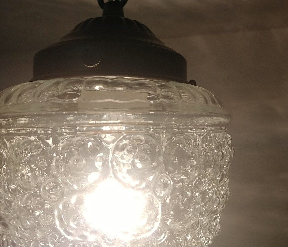 Authentic Vintage Chain Glass Ceiling Light