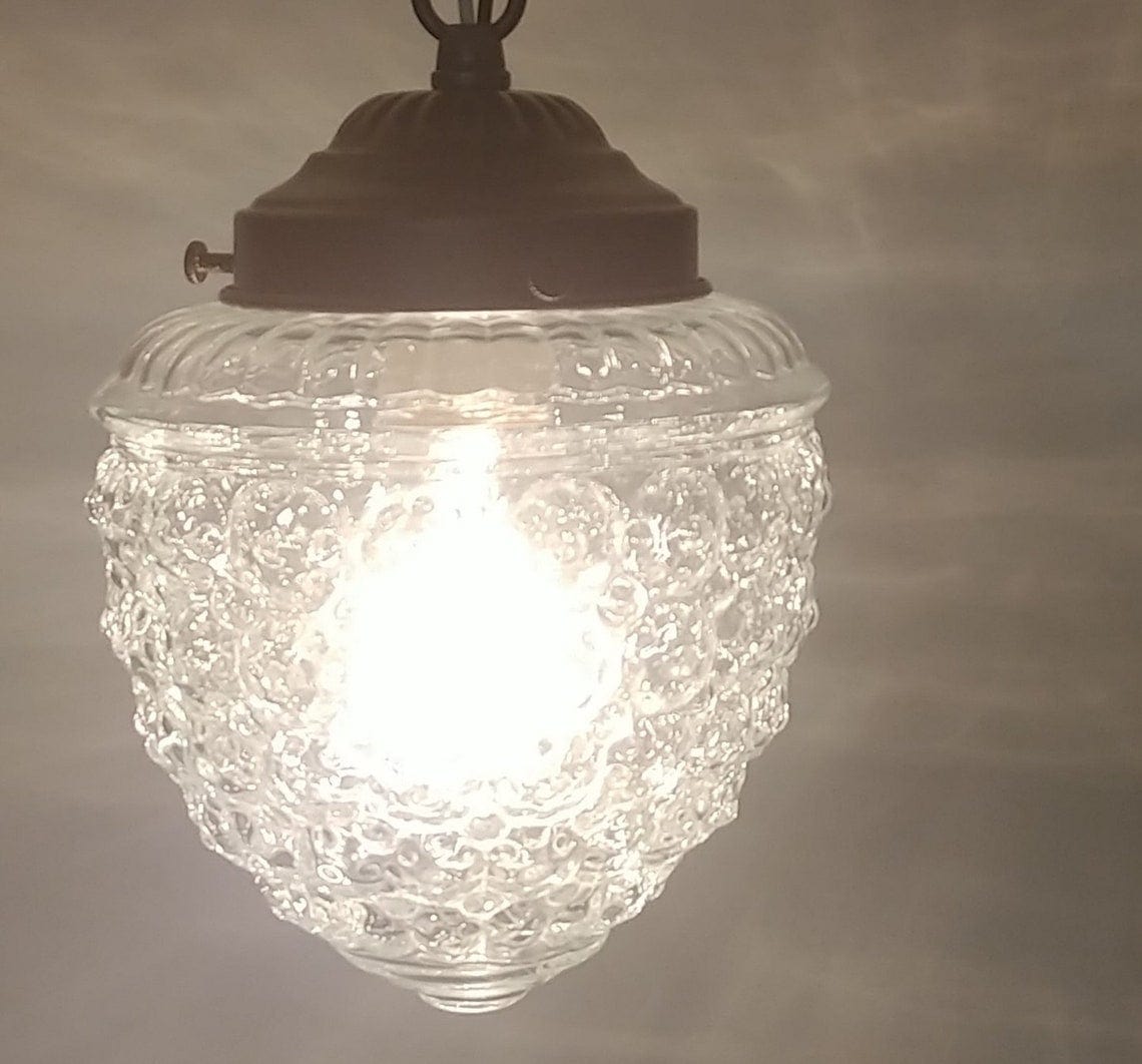 Authentic Vintage Chain Glass Ceiling Light