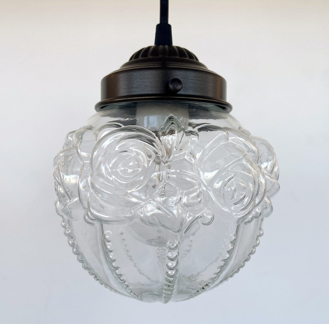 Embossed Antique Glass Globe PENDANT Lights