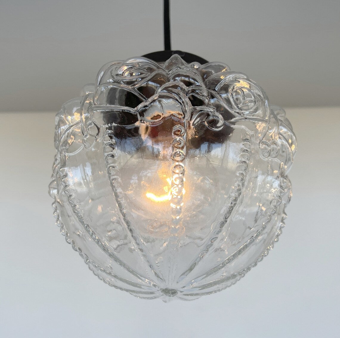 Embossed Antique Glass Globe PENDANT Lights