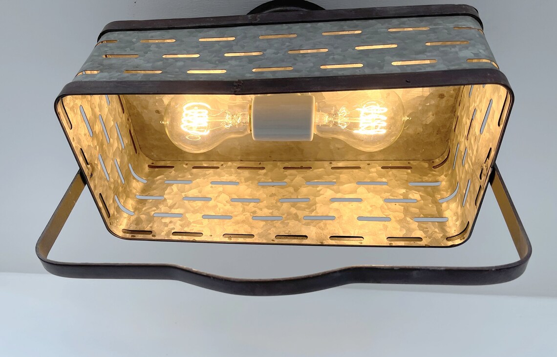 REDIRECT!!!!   Rectangular Rustic Galvanized Ceiling Light Fixture