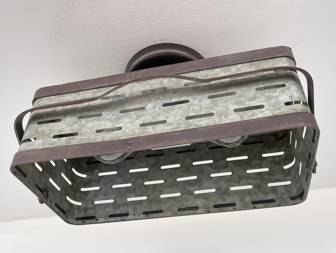 REDIRECT!!!!   Rectangular Rustic Galvanized Ceiling Light Fixture