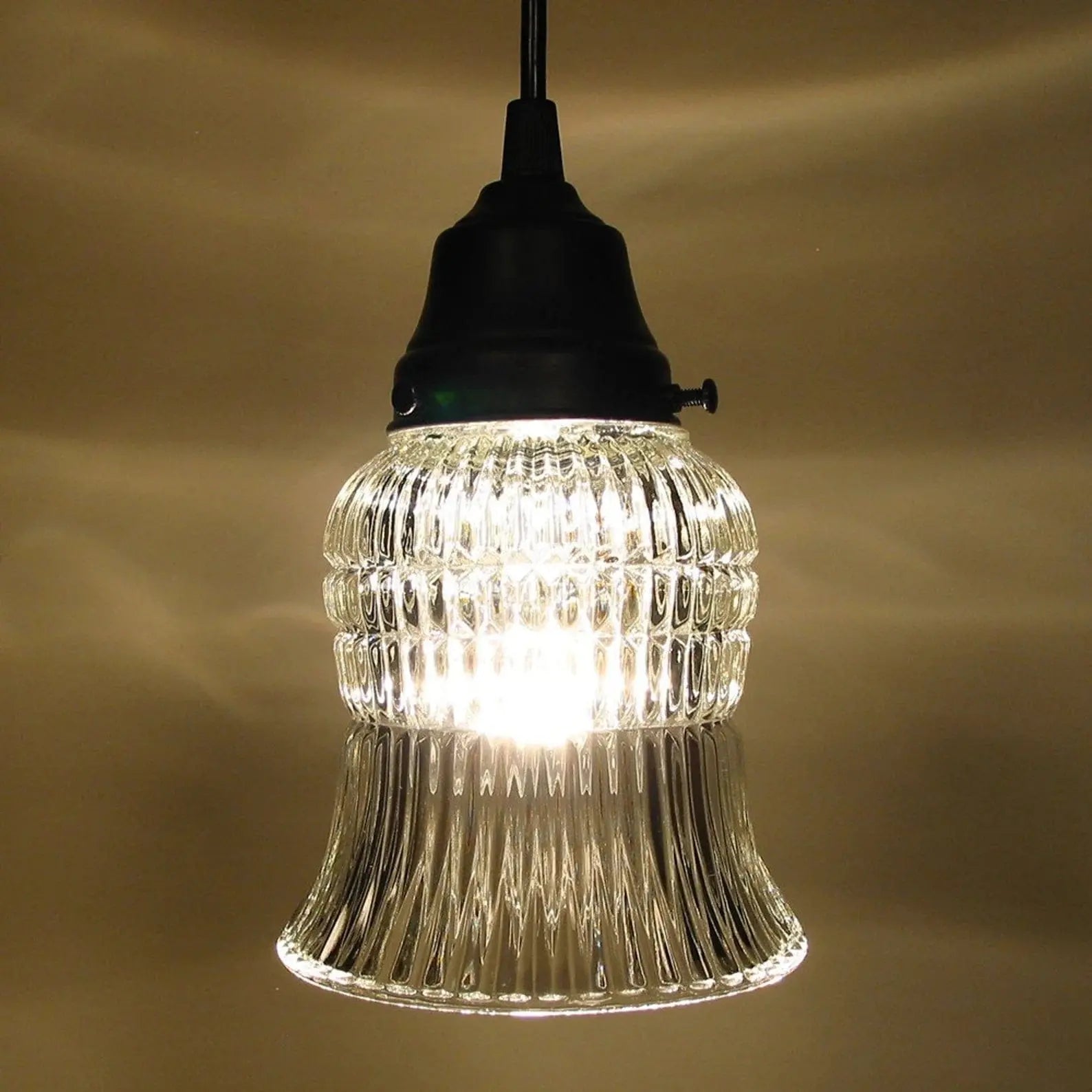 Vintage Bell Glass Hanging Pendant Light