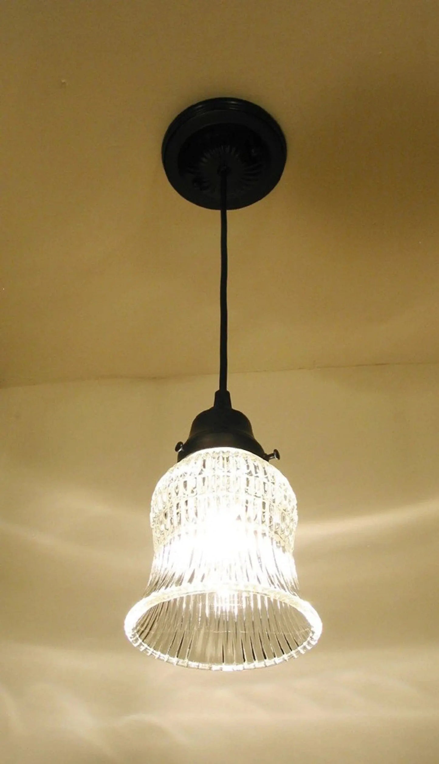 Vintage Bell Glass Hanging Pendant Light