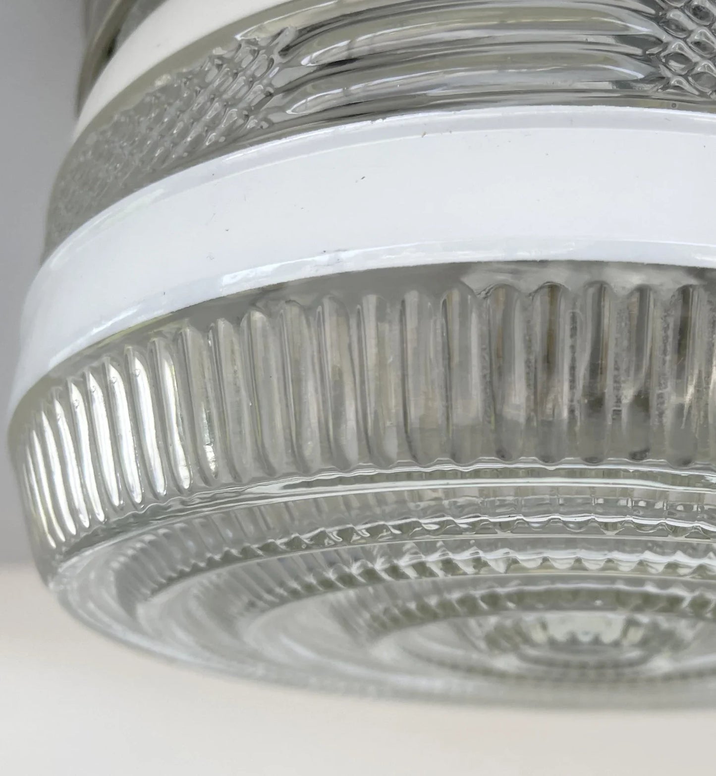 RETRO 1960's Antique DRUM Flush Mount Ceiling Light Brushed Nickel