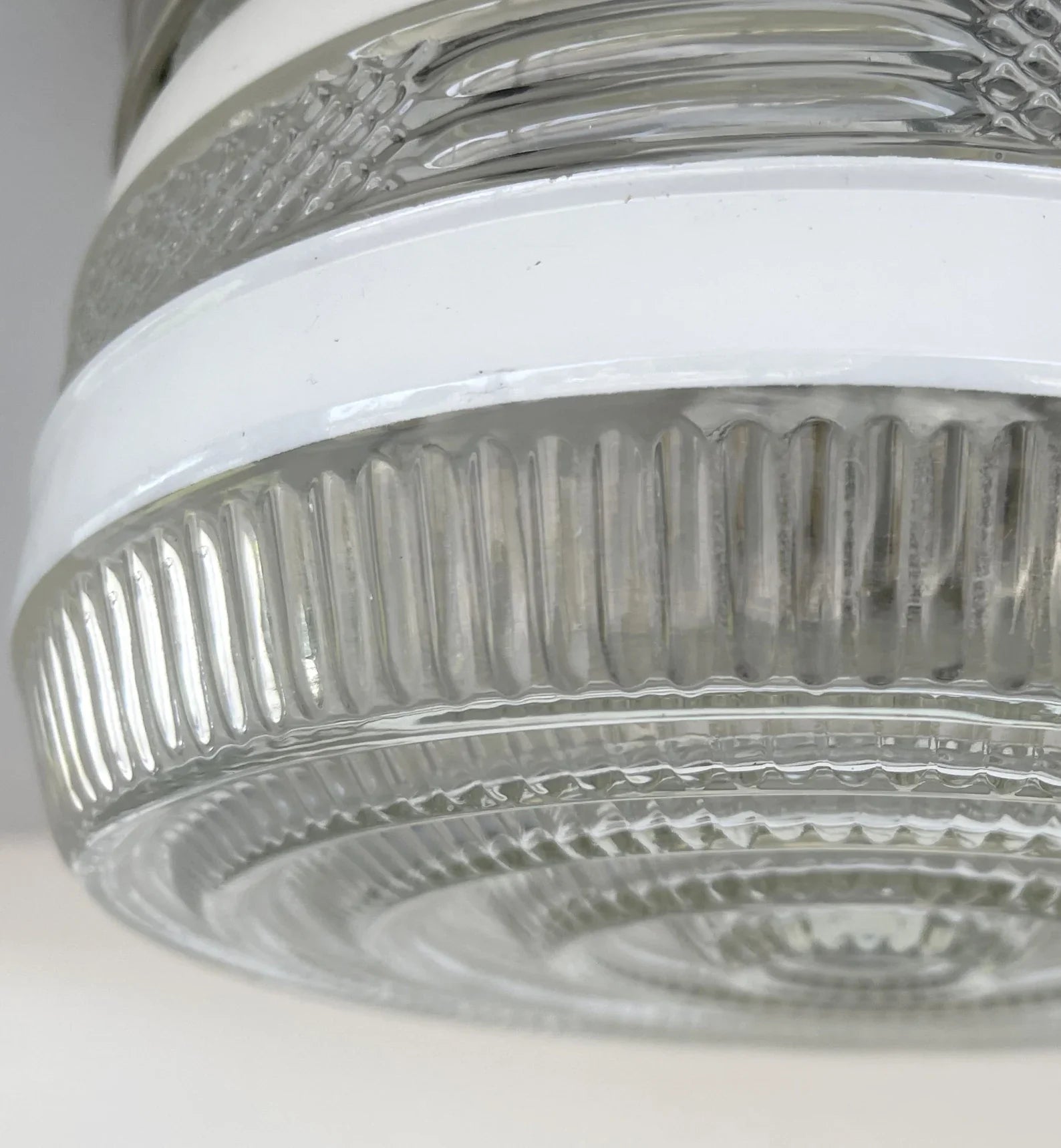 RETRO 1960's Antique DRUM Flush Mount Ceiling Light Brushed Nickel