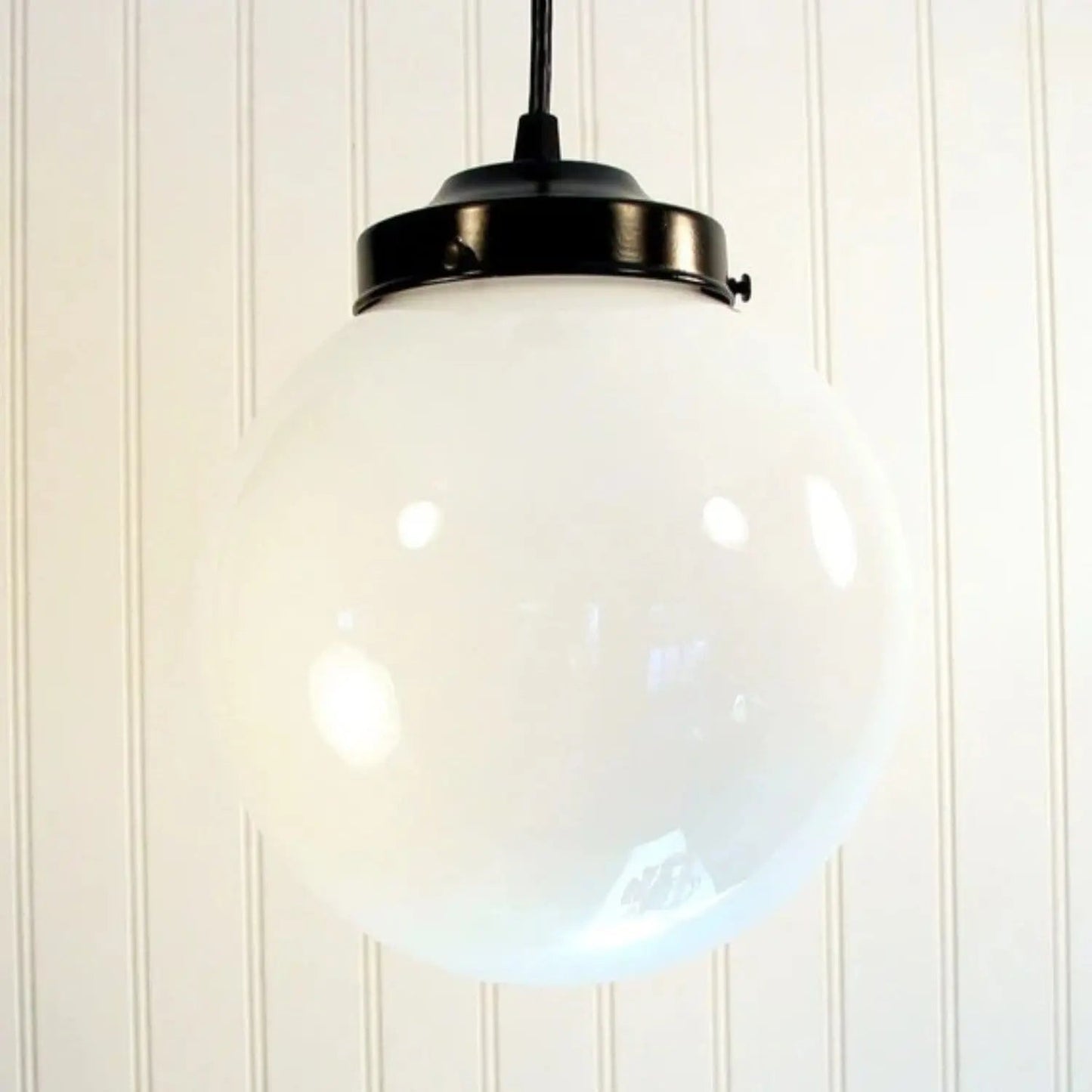 Milk Glass PENDANT Light - 8" Globe