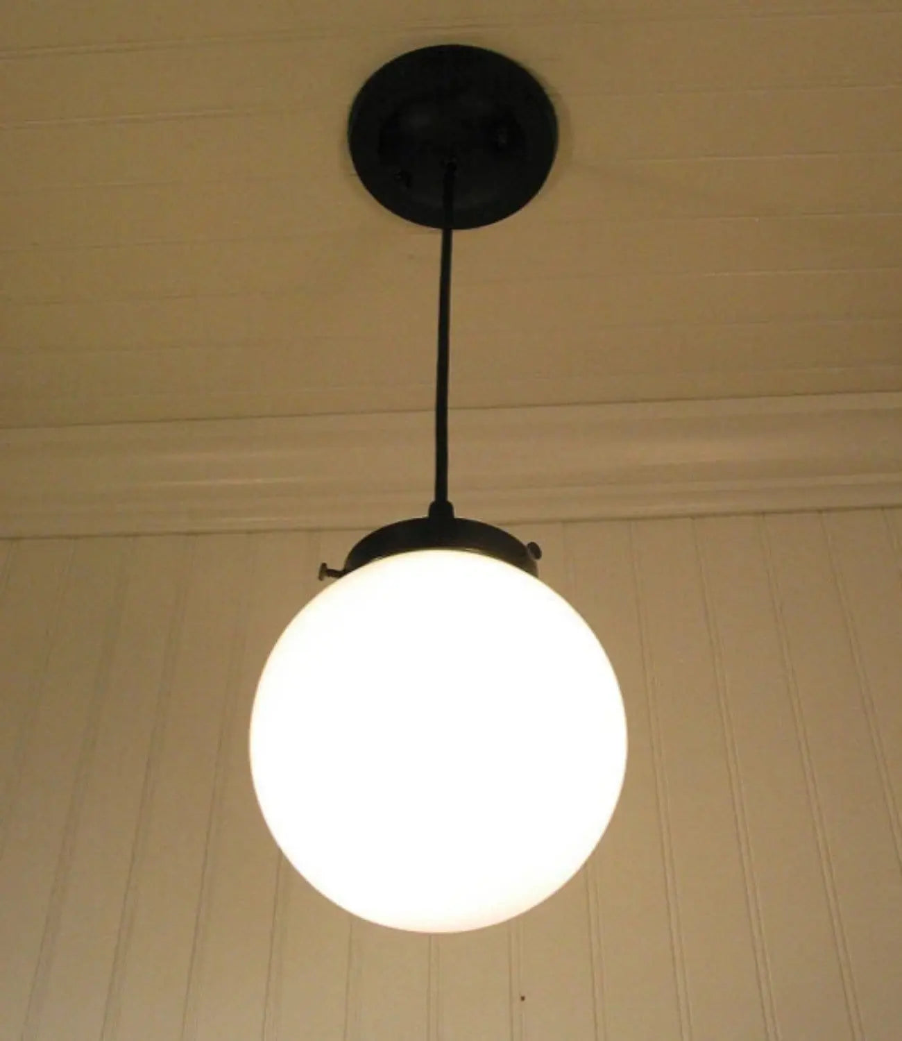 Milk Glass Globe Pendant Light