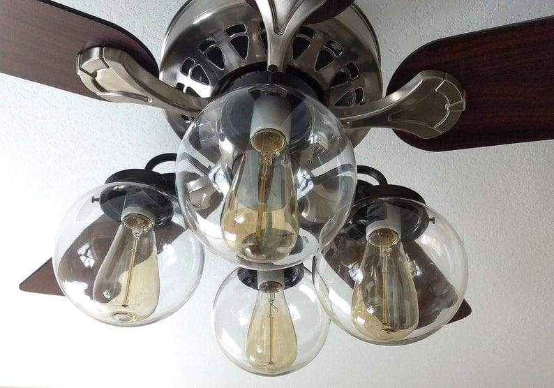 Modern Globe Ceiling Fan Light