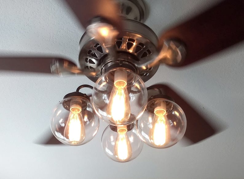 Modern Globe Ceiling Fan Light