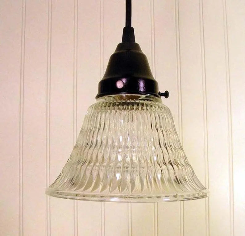 Heavy Vintage Clear Holophane Glass