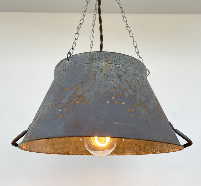 Weathered Galvanized Chandelier Light Fixture